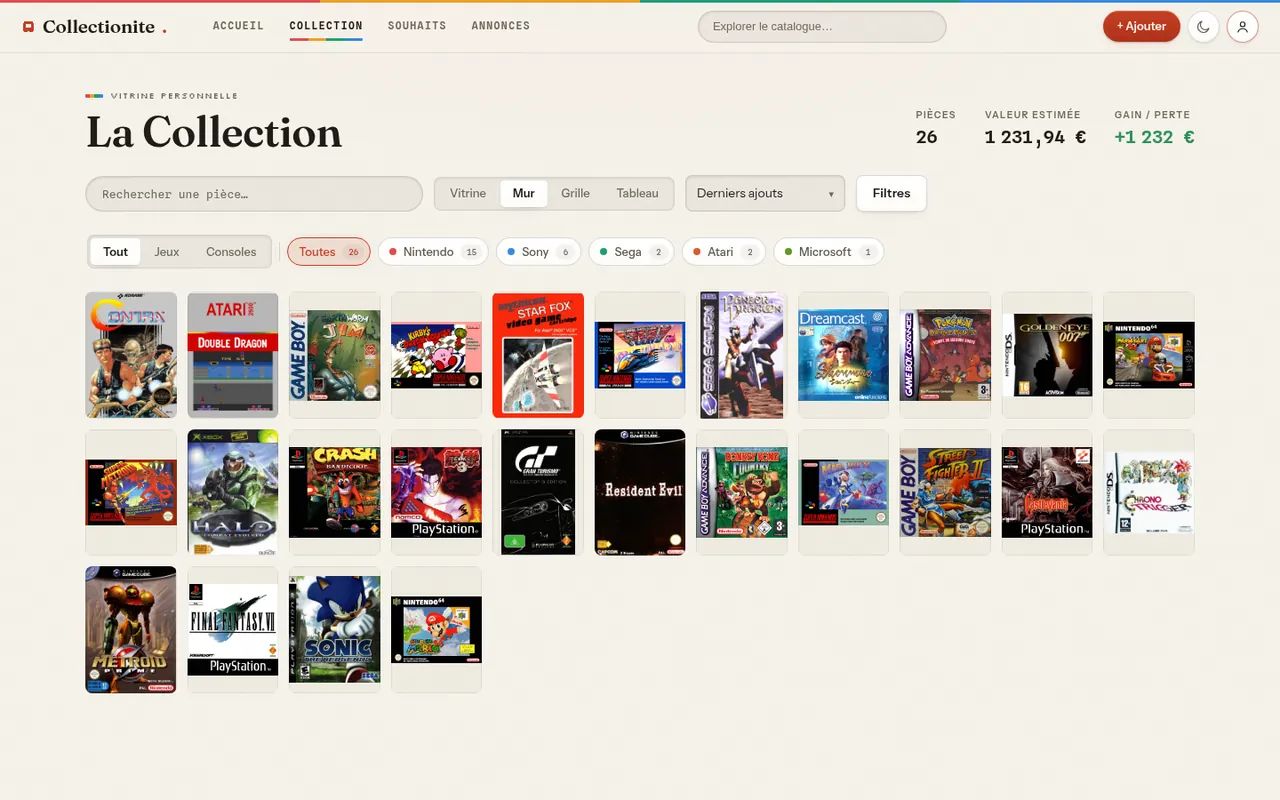 Vue Mur : la collection en mur de jaquettes